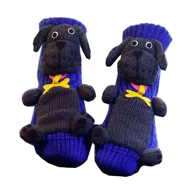 Calcetines de animales, regalos de , divertidos, gruesos y suaves, calcetines de tubo medio para el dormitorio y el hogar. Perro gris azul oscuro