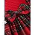 thumbnail image 6 of Genuiskids Baby Girl 2Pcs Christmas Dress Outfits Infant Long Sleeve Plaid Print Ruffle Dress + Headband Set, 6 of 8