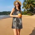 thumbnail image 3 of Balery Astronaut Polar Bear Roar Vestidos de verano para mujer con estampado: vestido holgado sin mangas, vestido playero informal y cómodo para días calurosos., 3 of 7