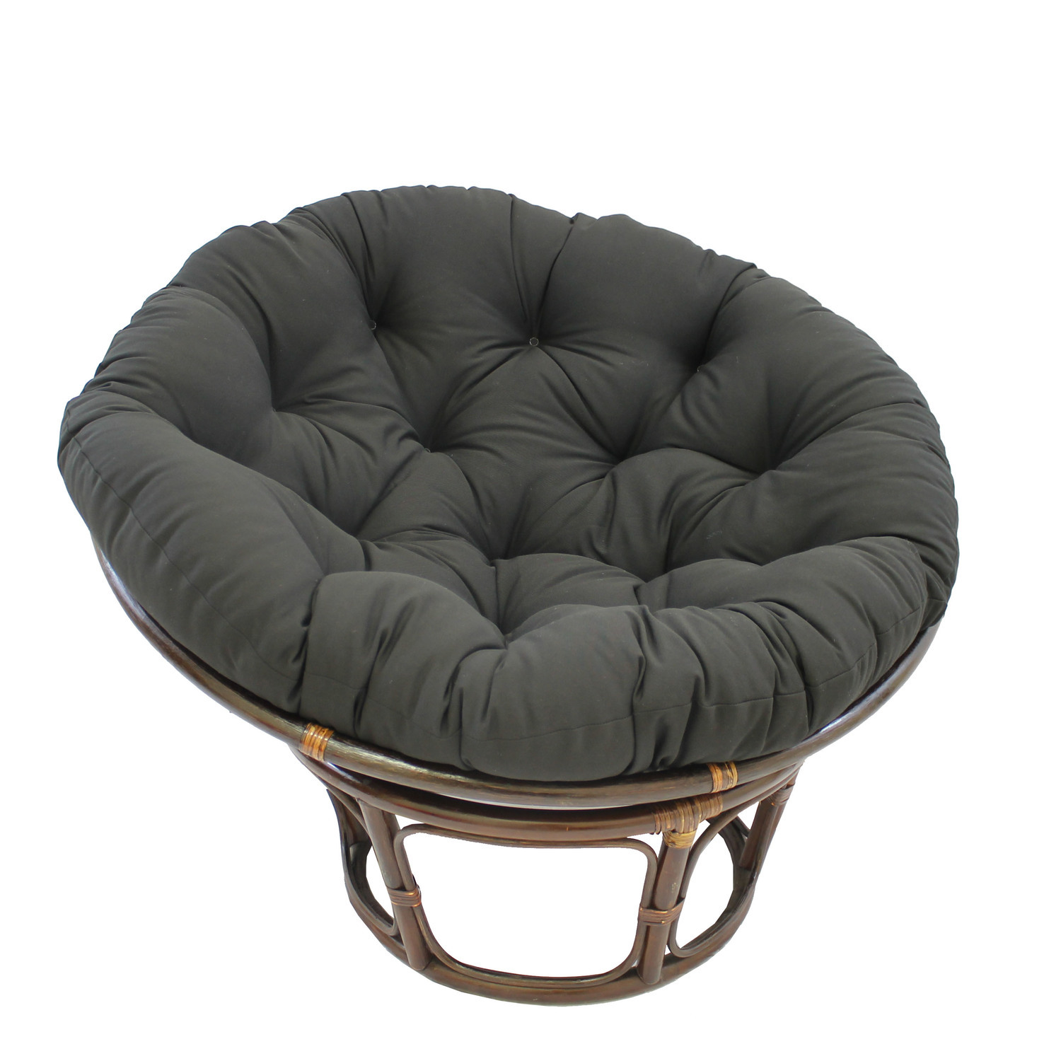 International Caravan 42" Rattan Papasan Chair with Solid Twill Cushion in Grey - image 5 of 10