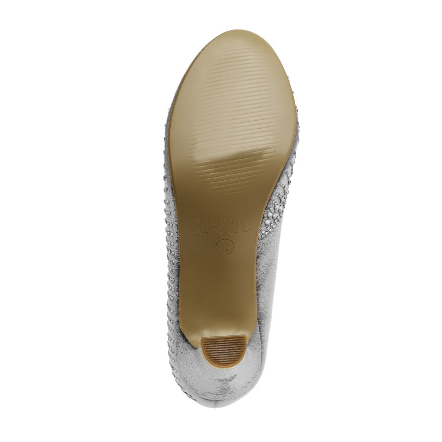 Badgley Mischka Little Kids Girls Heel Dress Shoes with Rhinestone - Silver, Size: 4