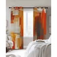 thumbnail image 4 of Burnt Orange Brown Kitchen Curtains Farmhouse Ombre Abstract Mottled Art Cafe Short Curtains for Bathroom Blackout Window Curtain Small Window Treatment Drapes for Bedroom Living Room 27.5"x39"x2, 4 of 9