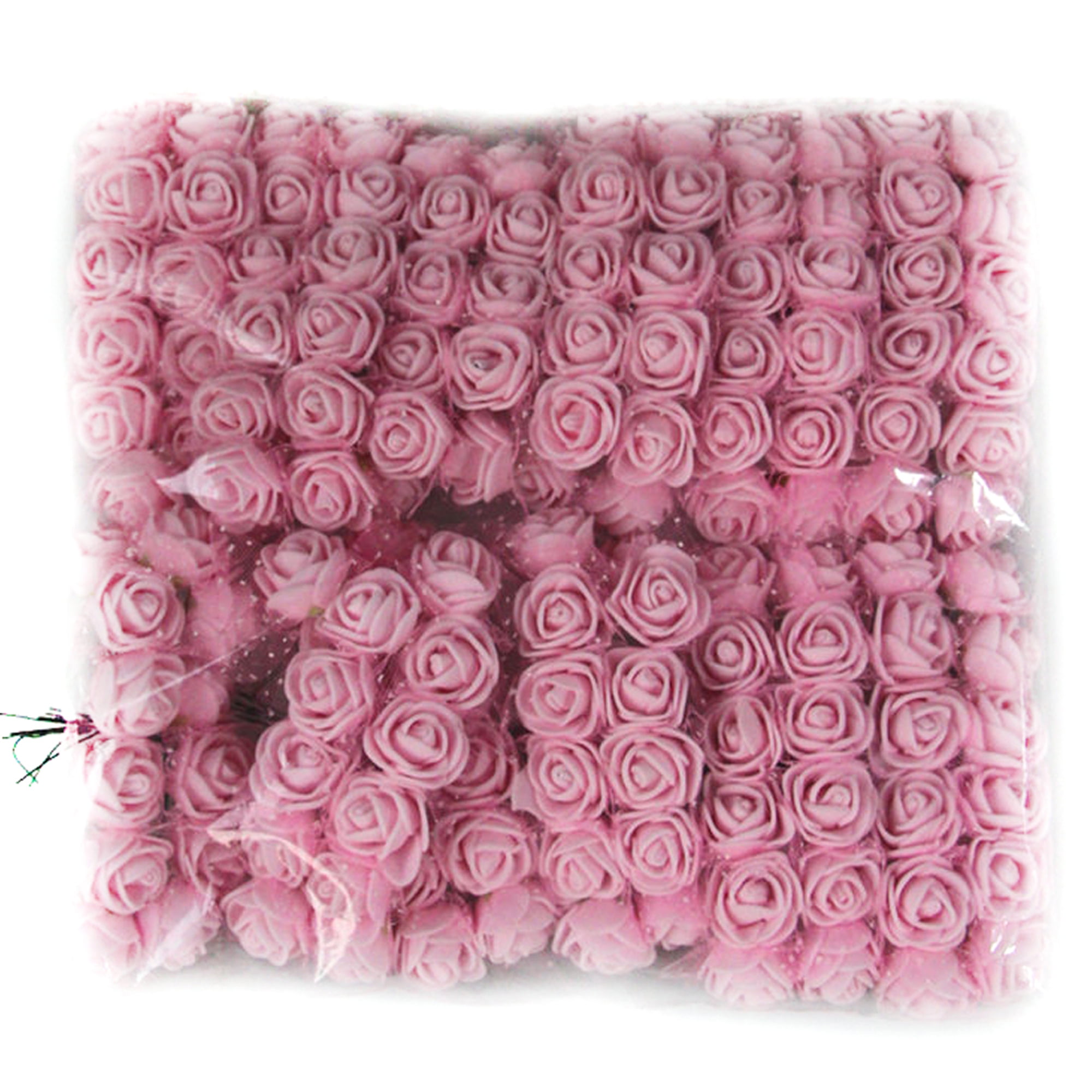 144 PCS small 2.5 cm Artificial Foam Roses with Leaf in white/Ivory/Pink Flowers 