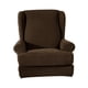 thumbnail image 1 of Funda de tela para sillón con respaldo de alas, universal, para muebles café, 1 of 9