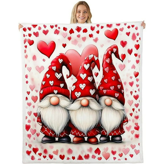 Kbndieu Valentine's Day Throw Blanket, Soft Fluffy Fuzzy Cozy Blankets for Women Girlfriend Sweetheart Valentines Day Gifts, Lightweight Warm Flannel Throw Blanket for Couch Bed Travel, 30x39 inches