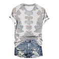 thumbnail image 5 of Aobny Plus Size Spring Womens Tops White T-Shirt Short Sleeve Western Crew Neck Womens Summer Tops, 5 of 5