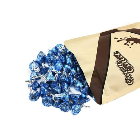 Large Cookie Tin - CrazyOutlet Hershey's Kisses Cookies N' Creme Blue Foils Wrapping, 2 Pounds Bag