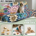 thumbnail image 6 of Jiueut Boho Mandala Print Armless Futon Sofa Cover, Comfortable Non Armrest Couch Chair Covers Anti-Slip Furniture Cover with Elastic Band, 6 of 7