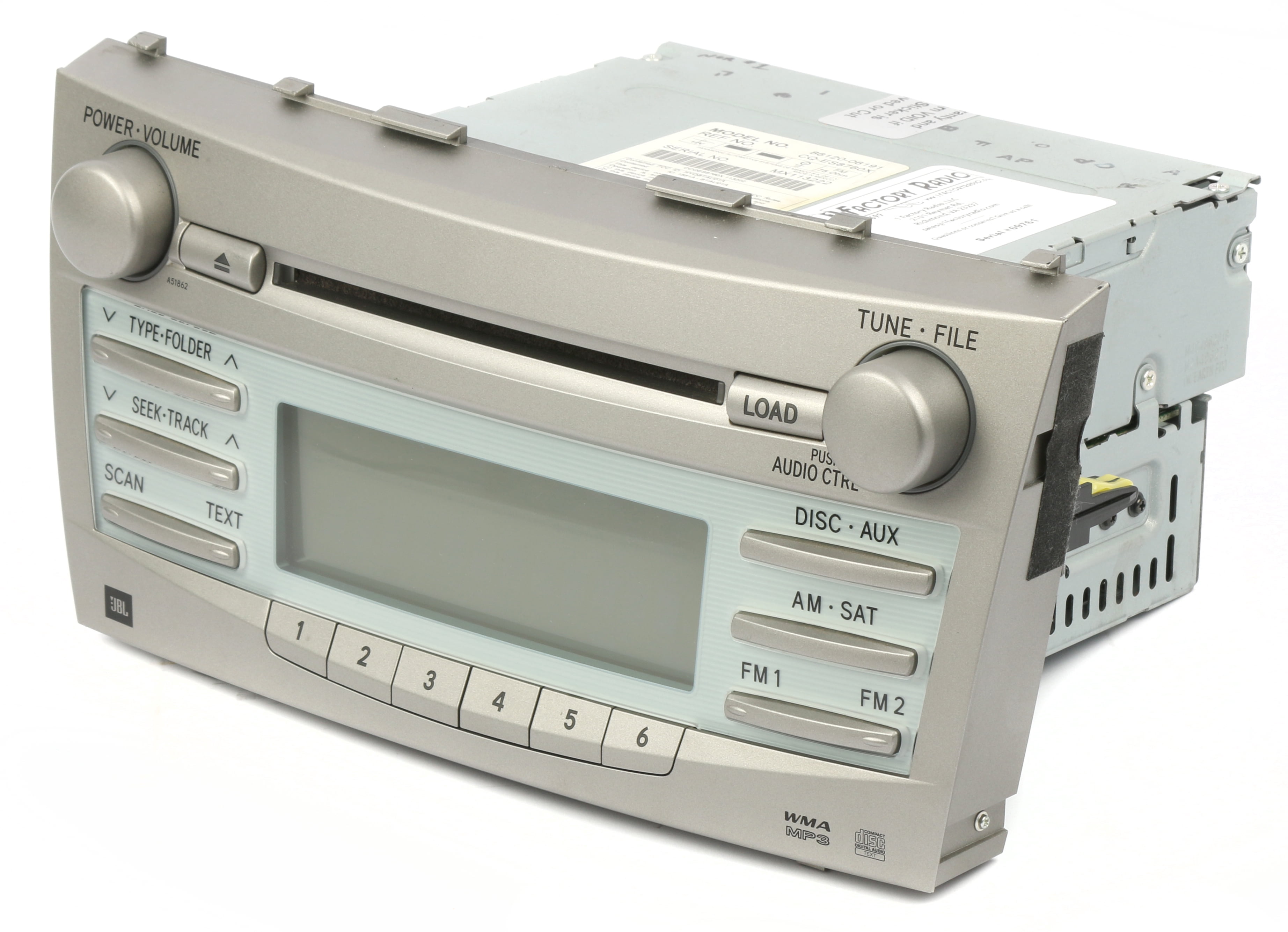 Restored 2007-09 OEM Toyota Camry AM FM Radio 6 CD Player Part Number 86120-06191 A51862 (Refurbished)