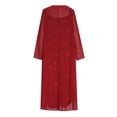 thumbnail image 5 of BRGZLK Women's Summer Dresses 2 Piece Outfit V-Neck Floral Print Long Sleeve Breathable Loose Comfortable Beach Cover-Up Dress Maxi Dresses Red 4XL, 5 of 6