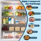 thumbnail image 5 of Cajones de almacenamiento para congelador y despensa, paquete de 4, organizador apilable de plástico transparente con asas para alimentos, carne, verduras, bocadillos y latas, 5 of 9