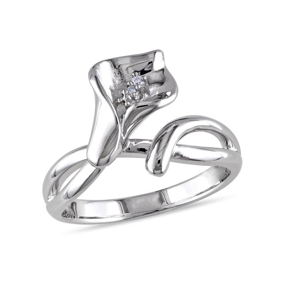 Gem & Harmony Promise Fashion Ring in Sterling Silver with Diamonds (H-I I1-I2) for Women