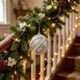 thumbnail image 6 of Silver Glitter Foam Christmas Ball Ornament, Rhinestone Beaded Hanging Bauble for Christmas Tree Decor Wreath Mantel Holiday Home Decor, 6 of 6