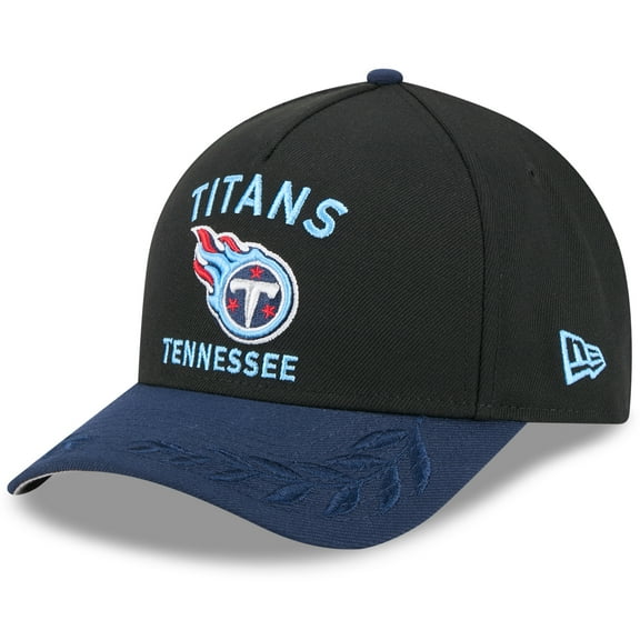 Men's New Era Black/Navy Tennessee Titans 2025 NFL Draft 9FORTY A-Frame M-Crown Adjustable Hat