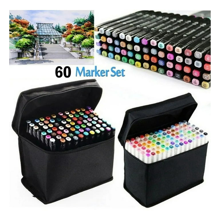 60 Colors Set Markers Pen Marker Pen Black, Size: 60pcs