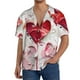 thumbnail image 1 of Balery Textured Heart Abstract Art Camisa Casual de Manga Corta con Botones para Hombre, Texturizada, Estilo Cubano, para Playa, Verano-XX-Large, 1 of 5