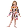 thumbnail image 6 of FORMRS Niños Bathrobe Unisex Hooded Robe Soft Plush Pajamas Sleepwear, Size 7-9T, Swirling Circles, 6 of 7