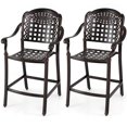 thumbnail image 1 of Costway 25.5" Outdoor Bar Stool Set of 2 with Ergonomic Back, Arms & Footrest for Garden, 1 of 9