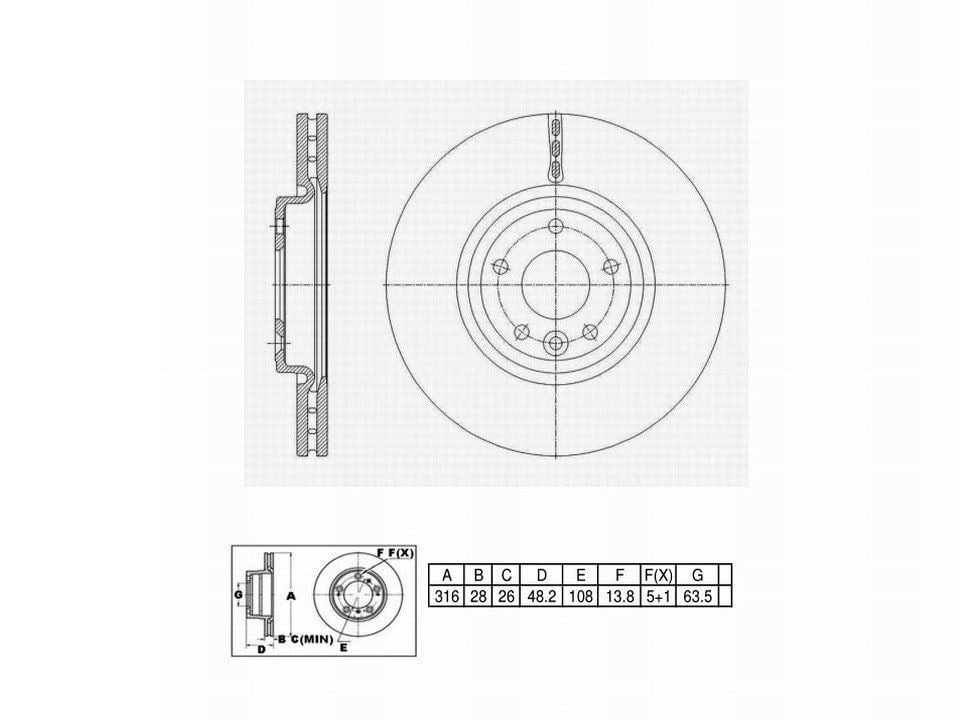 Winstop Brake Rotor, Front WS251095, Jaguar XE 2019-2017