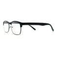 thumbnail image 7 of Classic Half Rim Contemporary Fashion Rectangle Powered Reading Glasses All Black +1.0, 7 of 7