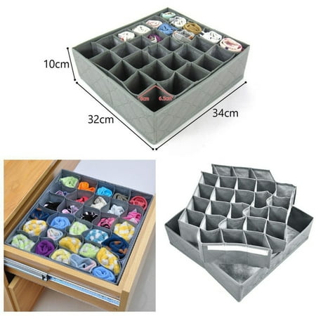 

Collapsible Non-Woven Fabric Drawer Divider 30 Grids Underwear Bra Socks Ties