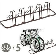 Simple Houseware 5 Bike Bicycle Floor Parking Adjustable Storage Stand, Bronze
