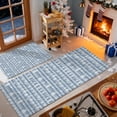 thumbnail image 3 of Blue Gray Snowflake Kitchen Mat Set of 2, Non Slip Rubber Backing Absorbent Kitchen Rugs 17"x28" and 17"x48", Washable Low Profile Runner Rug for Kitchen Sink Laundry Room, Winter Decor, 3 of 6