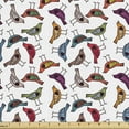 thumbnail image 1 of Birds Fabric by the Yard Upholstery, Repetitive Colorful with Stripes Retro Tropical and Illustration, Decorative Fabric for DIY and Home Accents, Multicolor by Ambesonne, 1 of 5