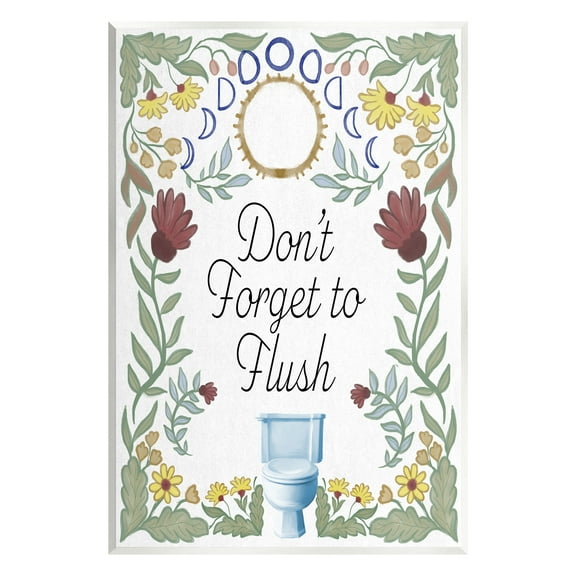 Stupell Industries Floral Bathroom Phrase Typography Painting Unframed Art Print Wall Art, 10 x 15