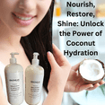 thumbnail image 4 of OLAZARAH Cocolux Rehydration Shampoo & Conditioner Set - 33 Fl Oz Each - Enriched with Coconut Milk & Sweet Almond Oil - Moisturizing Formula for Luxurious Hair  | For All Hair Types, 4 of 5
