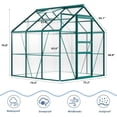thumbnail image 3 of 6 x 6 FT Outdoor Greenhouse,Walk-in Greenhouses,Polycarbonate Greenhouses with Aluminum Frame, Sliding Door, Adjustable Roof Vent for Backyard, Green Houses for Outside Garden Backyard, Patio, 3 of 7