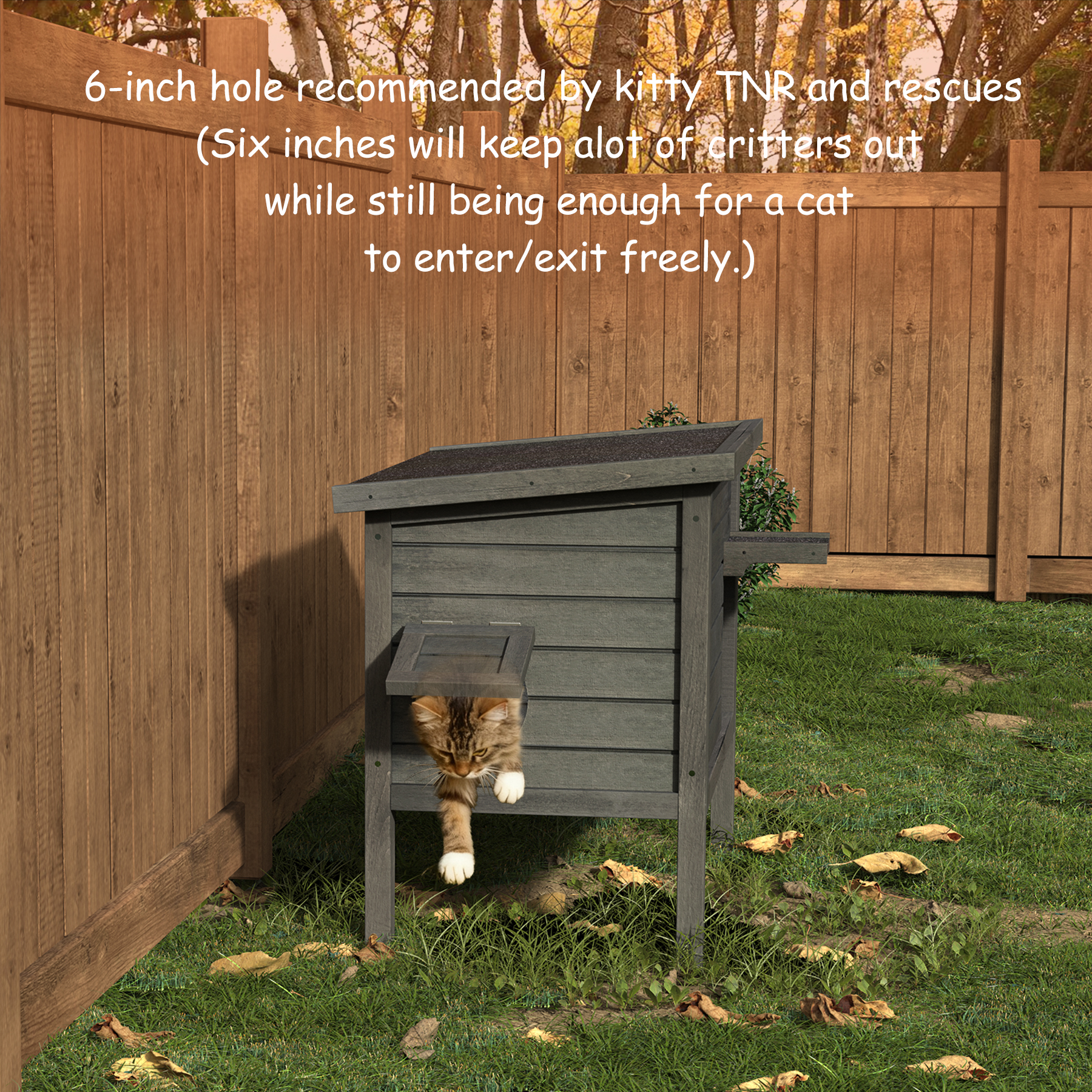 Outdoor Cat House Weatherproof, Insulated Feral Cat Shelter with Thermal Foil Lining
