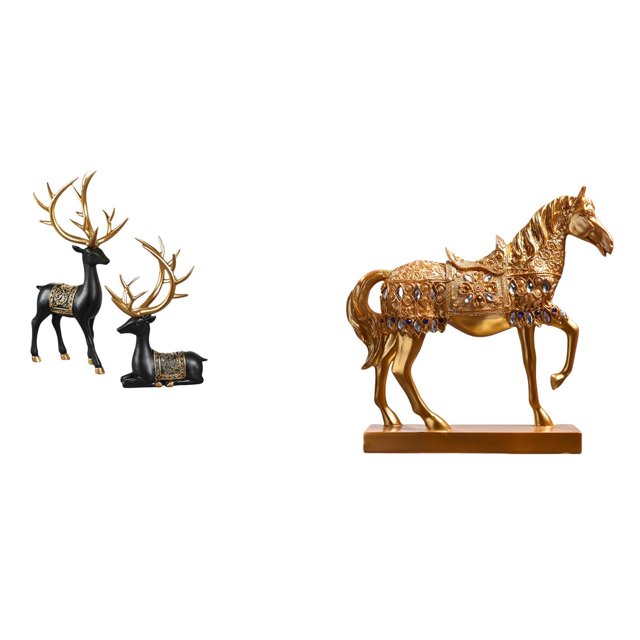 Escultura De Resina De Reno, Alce, Ciervo Y Caballo, Colección De Figuras De Animales Grabadas Para Mueble De Mesa, Hogar, Oficina, Boda, Inauguración De La Casa.