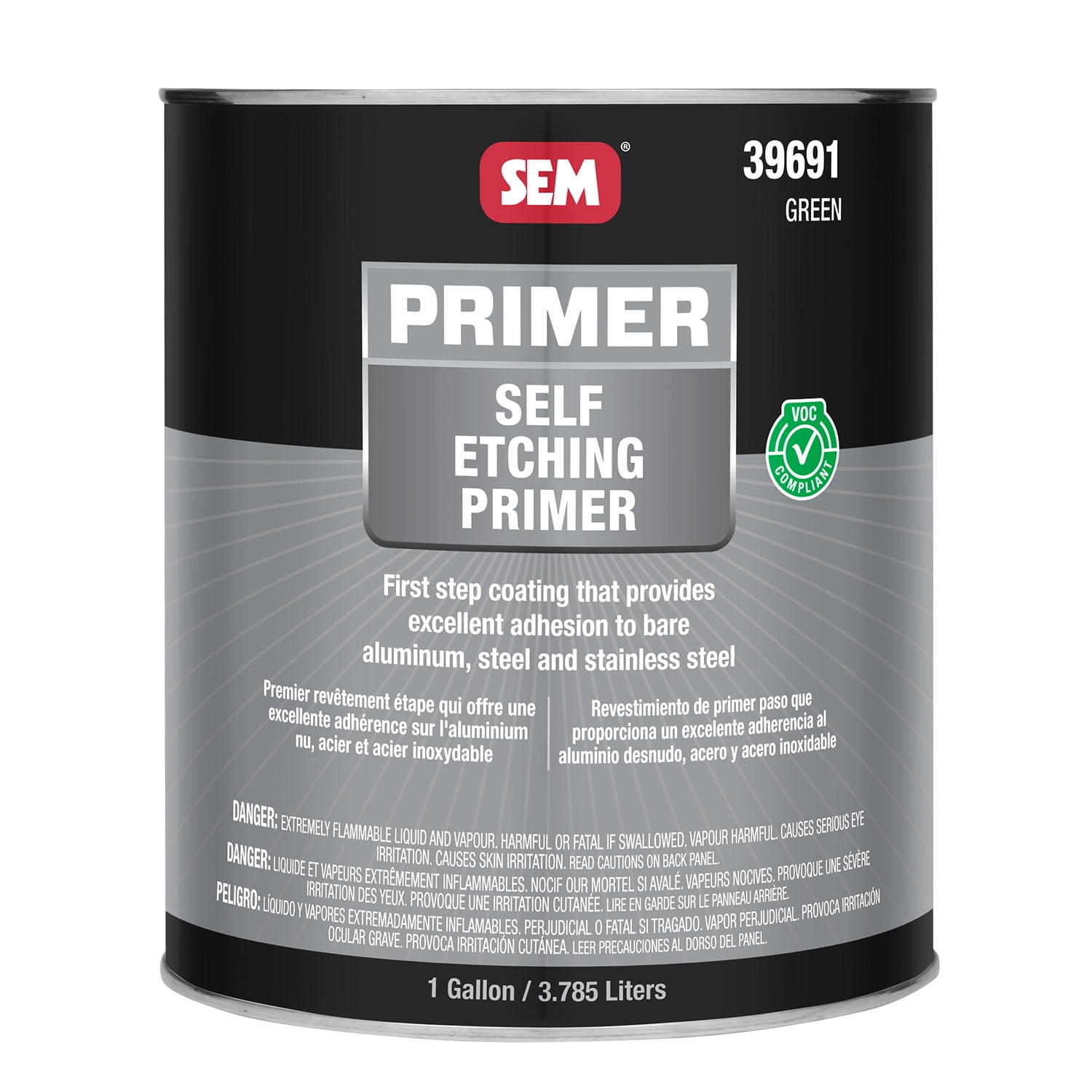 SEM Self Etching Primer, Adheres to Steel & Aluminum, Green, 1 Gallon