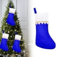 thumbnail image 2 of Christmas Clearance Sale Cyenie F Christmas Stocking, White Cuff with Gold Trim. 14-Inch Blue Personalized Diy Stocking for Family Holiday Decorations, 2 of 9