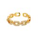 thumbnail image 1 of Anillos de cuentas de doble bola lisas de acero inoxidable para mujer, anillos de pareja de boda geométricos de Color dorado abierto, regalo de joyería estética Tan Jianjun  unisex, 1 of 2