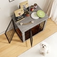 thumbnail image 2 of Furmax Wooden Indoor Dog Crate Furniture  with Double Doors and Thick Cushion,Gray, 2 of 7