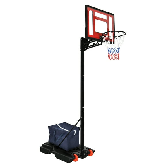 Dextrus Adjustable Portable Basketball Hoop with Wheels, 5.5-10FT Shatterproof Backboard, Black