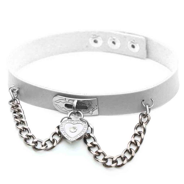 Guardurnaity Mujeres PU cuero gargantilla cadena collar corazón Metal Punk niñas joyería regalo Ropa, zapatos y accesorios Miscelánea Plata Guardurnaity PS11278-09