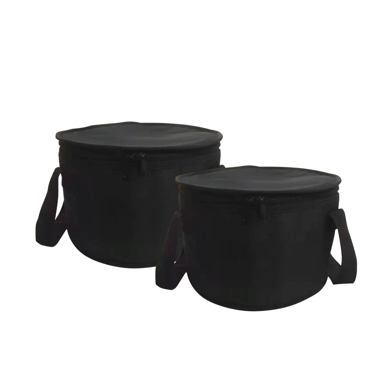 Set of 2 Polyester Fabric Round Insulated Cooler Bag Casserole Carrier