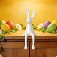 thumbnail image 5 of 1PCS Ceramic Rabbit Figurine Rabbit Statue Shelf Sitter Decor, Long-Eared Sitting Bunnies Sculpture for Home Bookshelf Mantel Elegant Art Decor for Birthday Gift, 5 of 9