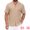 Khaki, variant on DARING DIVA Men's Hollow Jacquard Camp Collar Short Sleeve Beach Texture Shirts M Khaki