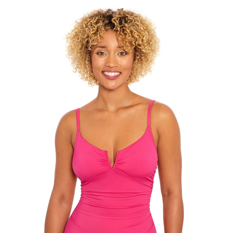 Time and Tru Women's and Plus V Wire One Piece Swimsuit, Sizes XS-3X 