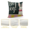thumbnail image 4 of Easter Throw Pillow Covers of , Bunny Hello My Peeps Cartoon Mouse Striped Farmhouse Decorative Cushion Case Decor for Home Sofa Couch Decoration, 4 of 5