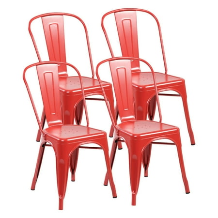 - Eurosports Industrial Chair with Back - Set of 4