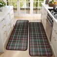 thumbnail image 4 of Kitchen Rugs Sets Of 2,Green and Red Checkerboard Checkered Pattern Anti Fatigue Kitchen Mat Rugs Non Slip Washable,Decorative Kitchen Floor Mats for Kitchen,Sink,Laundry,17"x47"+17"x47", 4 of 5