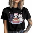 thumbnail image 3 of Mens T Shirts Cartoon Cats Strawberry Cake Short Sleeve Casual Men's Tee Tops Graphic T-Shirts for Teen Boys/Men, 3 of 8