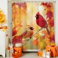thumbnail image 4 of Shower Curtain 48"W x 72"L Cardinals Maple Leaves Autumn Thanksgiving Fabric Shower Curtains Set with Hooks Water Repellent Bathroom Curtains Machine Washable Bathroom Accessories, 4 of 6