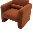 thumbnail image 5 of Upholstered Accent Chair, Lambskin Sherpa Fabric Comfy Armchair with Back and Pillow, Modern Soft Reading Chair Padded Ergonomic Arm Chair for Bedroom Living Room Waiting Room, Burnt Orange, 5 of 7