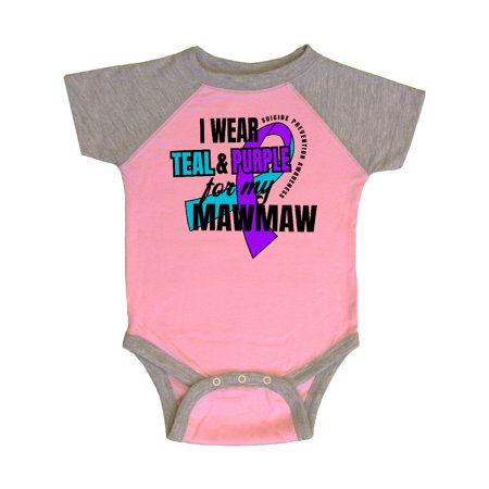 

Inktastic Suicide Prevention I Wear Teal and Purple for My Mawmaw Gift Baby Boy or Baby Girl Bodysuit